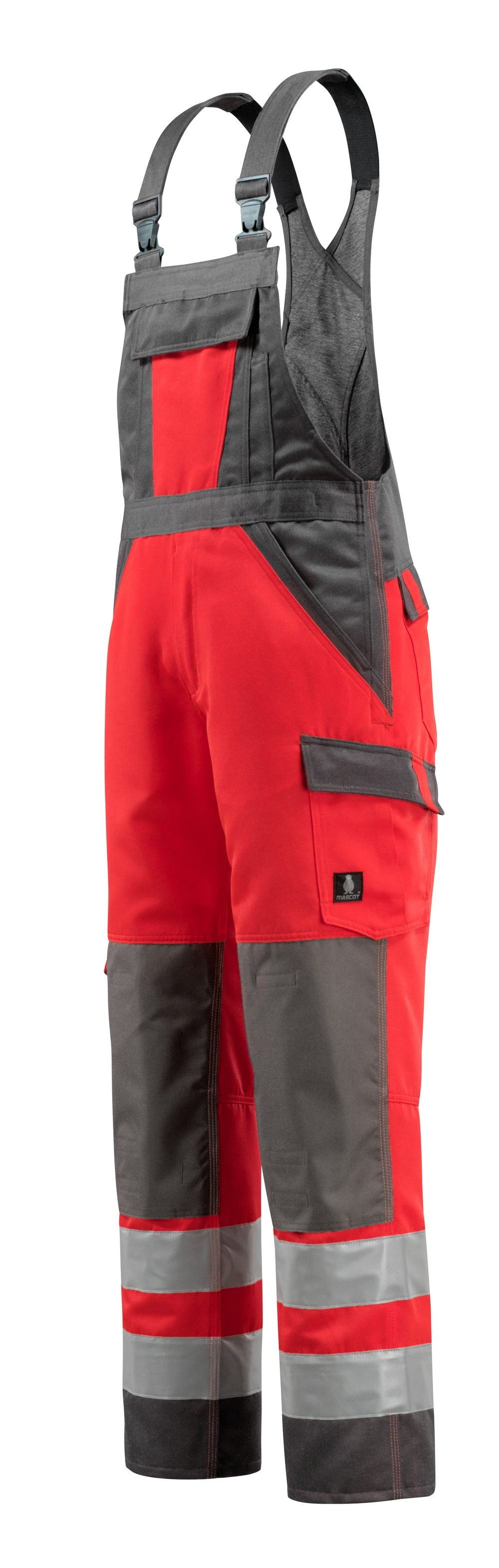 Mascot Gosford Safe Light Warnschutz Latzhose – rot/dunkelanthrazit