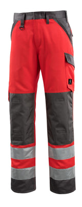 Mascot Maitland Safe Light Warnschutz Hose – rot/dunkelanthrazit