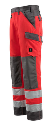 Mascot Maitland Safe Light Warnschutz Hose – rot/dunkelanthrazit