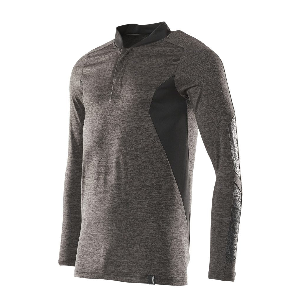 Mascot Coolmax Pro Accelerate Langarm-Poloshirt – dunkelanthrazit/schwarz