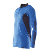 Mascot Coolmax Pro Accelerate Langarm-Poloshirt – azurblau/schwarzblau