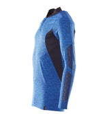 Mascot Coolmax Pro Accelerate Langarm-Poloshirt – azurblau/schwarzblau