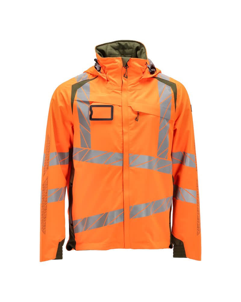 Mascot Accelerate Safe Warnschutz Regenjacke – orange/moosgrün