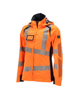 Mascot Damen Accelerate Safe Warnschutz Regenjacke – orange/schwarzblau