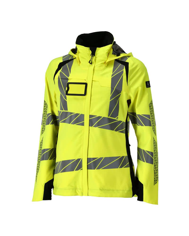 Mascot Damen Accelerate Safe Warnschutz Regenjacke – gelb/schwarz
