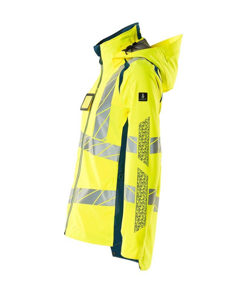 Mascot Damen Accelerate Safe Warnschutz Regenjacke – gelb/dunkelpetroleum