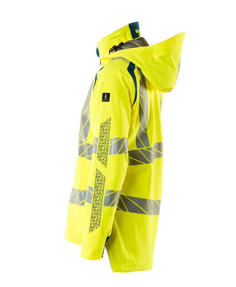 Mascot Damen Accelerate Safe Warnschutz Regenjacke – gelb/dunkelpetroleum