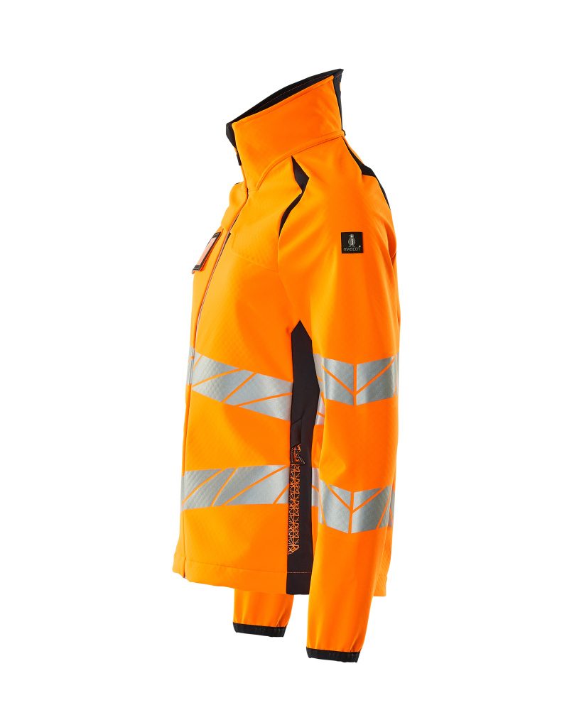 Mascot Damen Accelerate Safe Warn-Softhelljacke – orange/schwarzblau