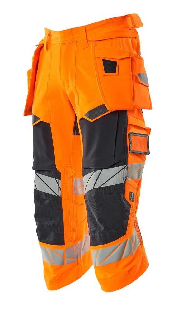 Mascot Accelerate Safe Warn-Dreiviertel-Hose – orange/schwarzblau
