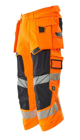 Mascot Accelerate Safe Warn-Dreiviertel-Hose – orange/schwarzblau
