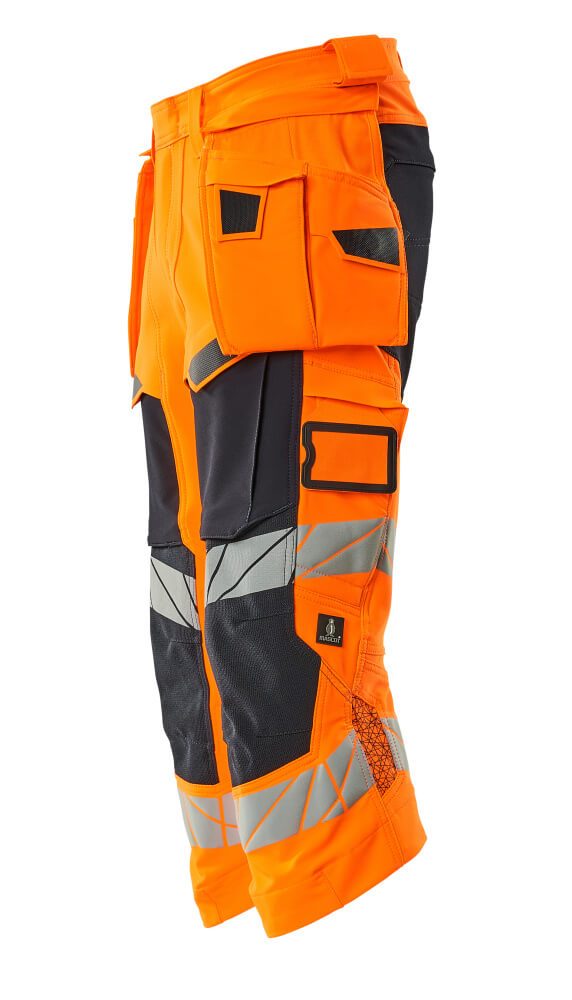 Mascot Accelerate Safe Warn-Dreiviertel-Hose – orange/schwarzblau