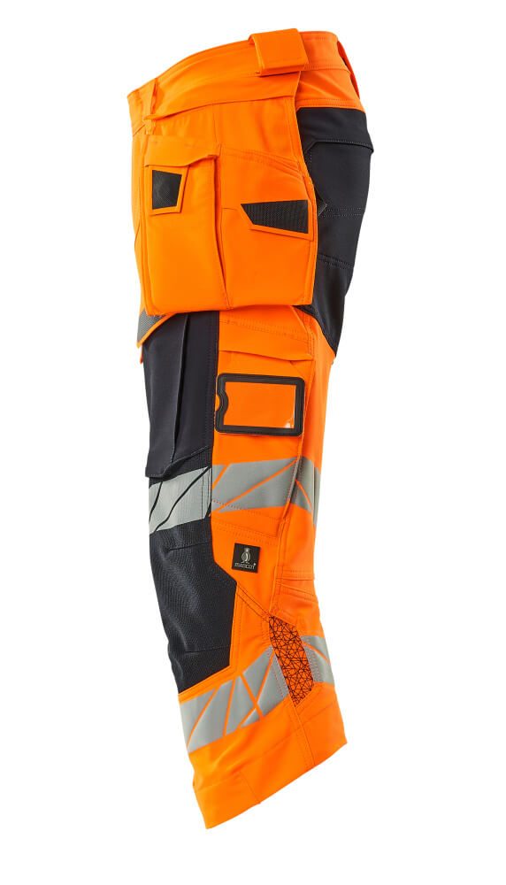 Mascot Accelerate Safe Warn-Dreiviertel-Hose – orange/schwarzblau