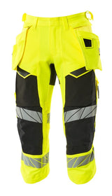 Mascot Accelerate Safe Warn-Dreiviertel-Hose – gelb/schwarz
