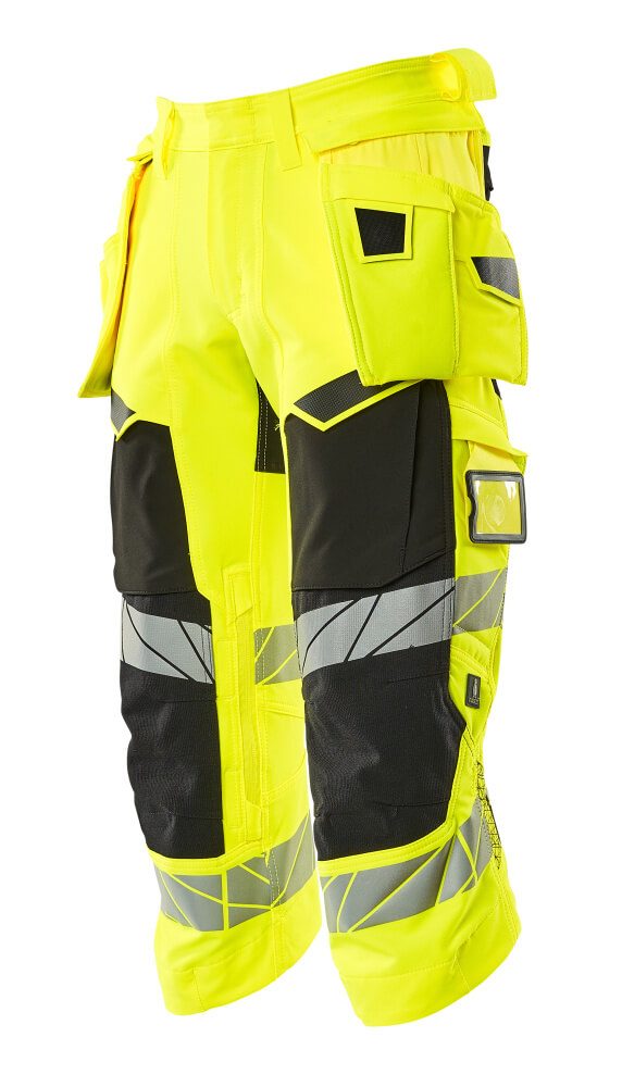 Mascot Accelerate Safe Warn-Dreiviertel-Hose – gelb/schwarz