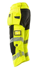 Mascot Accelerate Safe Warn-Dreiviertel-Hose – gelb/schwarz