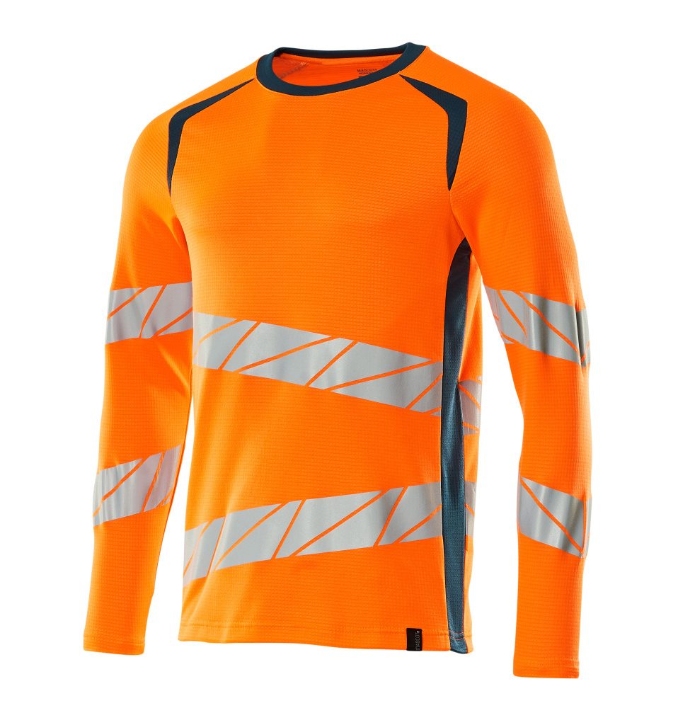 Mascot Accelerate Safe Warnschutz Langarmshirt – orange/dunkelpetroleum