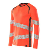 Mascot Accelerate Safe Warnschutz Langarmshirt – rot/dunkelanthrazit