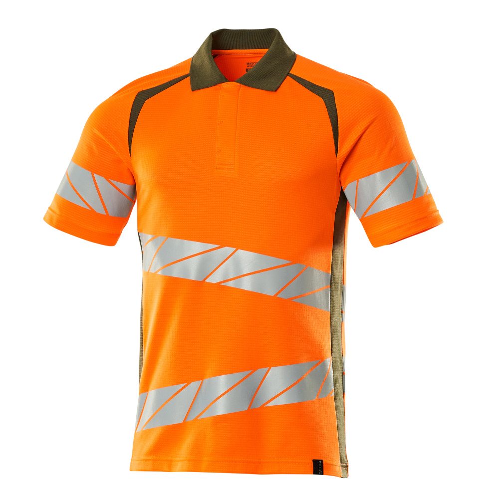 Mascot Accelerate Safe Warnschutz Polo-Shirt – orange/moosgrün