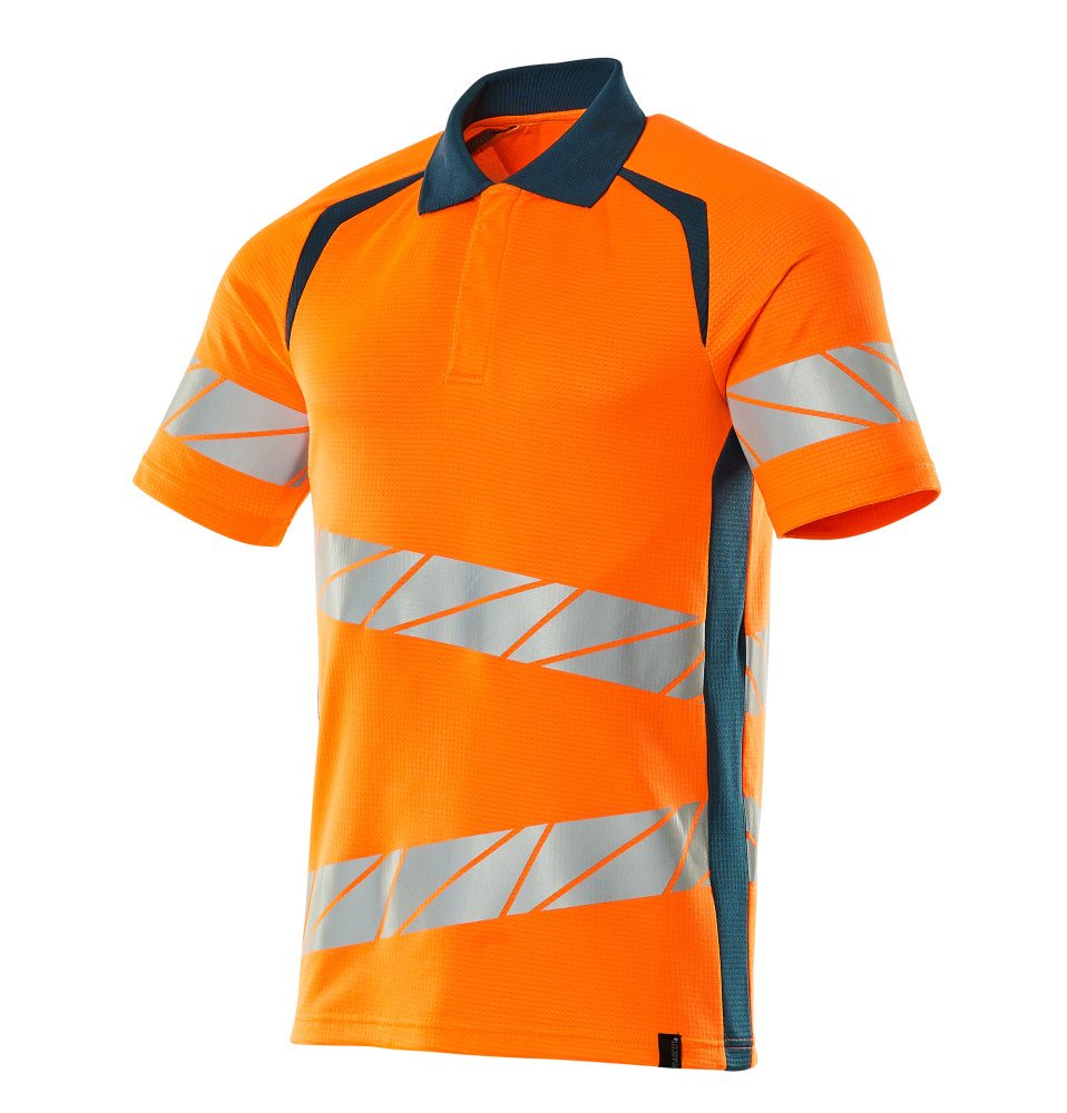 Mascot Accelerate Safe Warnschutz Polo-Shirt – orange/dunkelpetroleum