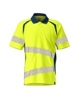 Mascot Accelerate Safe Warnschutz Polo-Shirt – gelb/dunkelpetroleum
