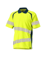 Mascot Accelerate Safe Warnschutz Polo-Shirt – gelb/dunkelpetroleum