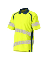 Mascot Accelerate Safe Warnschutz Polo-Shirt – gelb/dunkelpetroleum