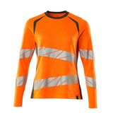 Mascot Damen Accelerate Safe Warn-Langarmshirt – orange/moosgrün