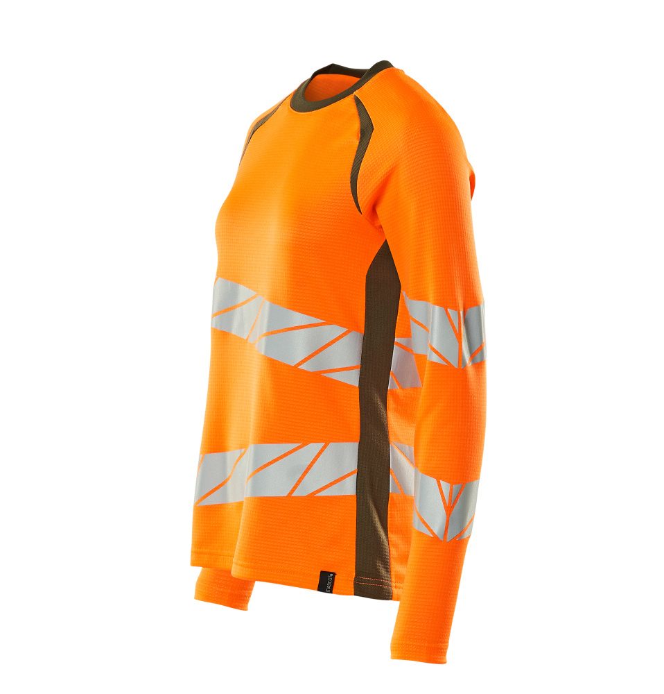 Mascot Damen Accelerate Safe Warn-Langarmshirt – orange/moosgrün