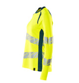 Mascot Damen Accelerate Safe Warn-Langarmshirt – gelb/dunkelpetroleum