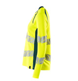 Mascot Damen Accelerate Safe Warn-Langarmshirt – gelb/dunkelpetroleum
