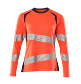 Mascot Damen Accelerate Safe Warn-Langarmshirt – rot/schwarzblau