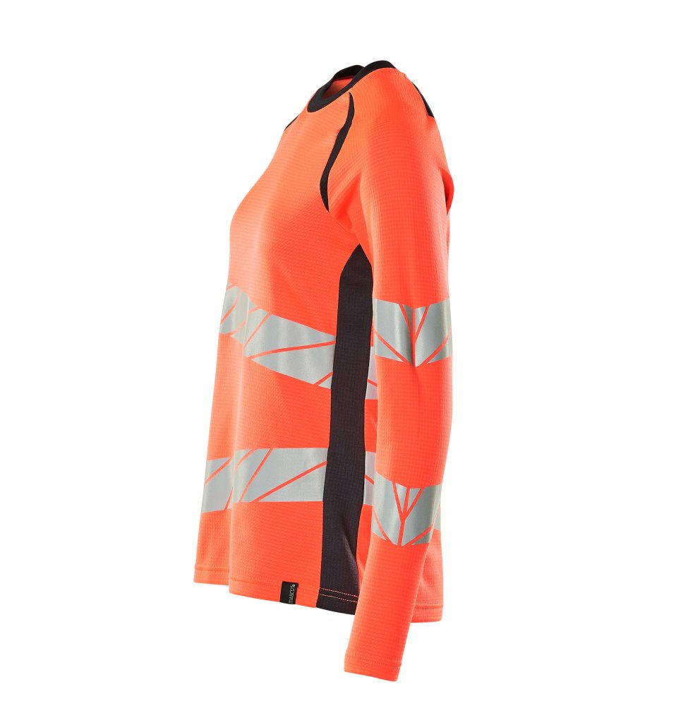 Mascot Damen Accelerate Safe Warn-Langarmshirt – rot/schwarzblau
