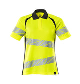 Mascot Damen Accelerate Safe Warnschutz Polo-Shirt – gelb/schwarzblau