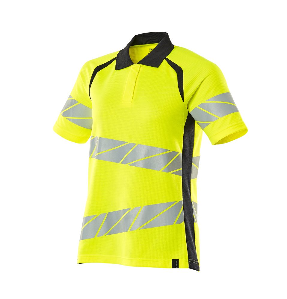 Mascot Damen Accelerate Safe Warnschutz Polo-Shirt – gelb/schwarzblau