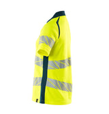 Mascot Damen Accelerate Safe Warnschutz Polo-Shirt – gelb/dunkelpetroleum