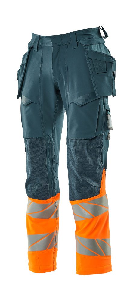 Mascot Accelerate Safe Warnschutz Bundhose Kl.1 19131-711 – dunkelpetroleum/orange