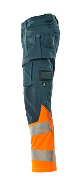Mascot Accelerate Safe Warnschutz Bundhose Kl.1 19131-711 – dunkelpetroleum/orange