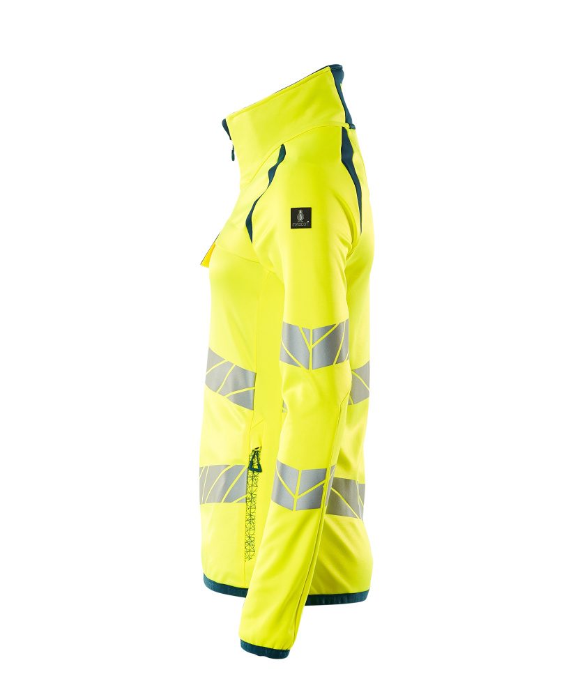Mascot Damen Accelerate Safe Warn-Fleecejacke – gelb/dunkelpetroleum
