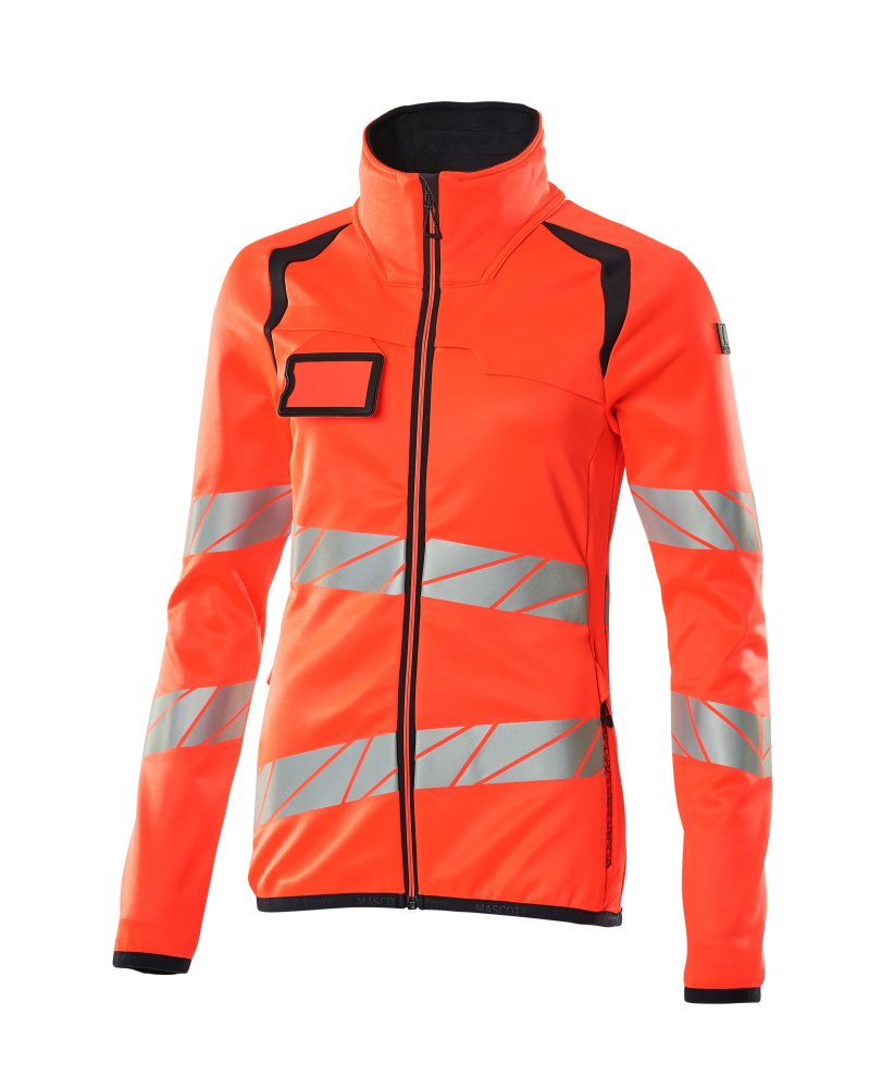 Mascot Damen Accelerate Safe Warn-Fleecejacke – rot/schwarzblau