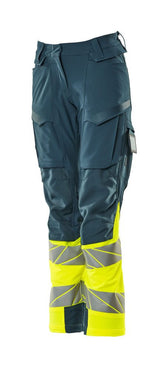 Mascot K1 Acceleratesafe Dame Warn Stretchbundhose – dunkelpetroleum/gelb