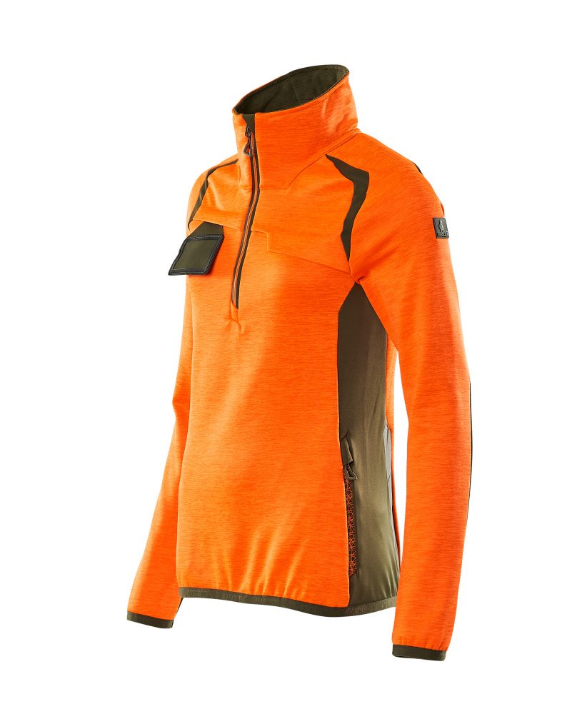Mascot Damen Accelerate Safe Fleecepullover – orange/moosgrün