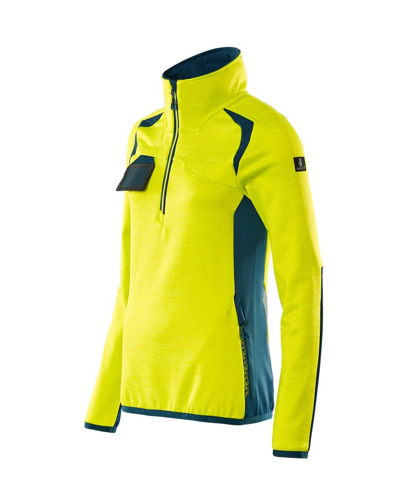 Mascot Damen Accelerate Safe Fleecepullover – gelb/dunkelpetroleum