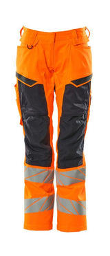 Mascot Damen Kl.2 Accelerate Safe Warnsch Bundhose – orange/schwarzblau