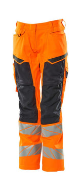Mascot Damen Kl.2 Accelerate Safe Warnsch Bundhose – orange/schwarzblau