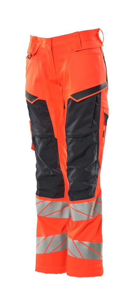 Mascot Damen Kl.2 Accelerate Safe Warnsch Bundhose – rot/schwarzblau