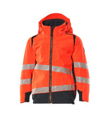 Mascot Accelerate Safe Kinder HiVis Hardshelljacke – rot/schwarzblau