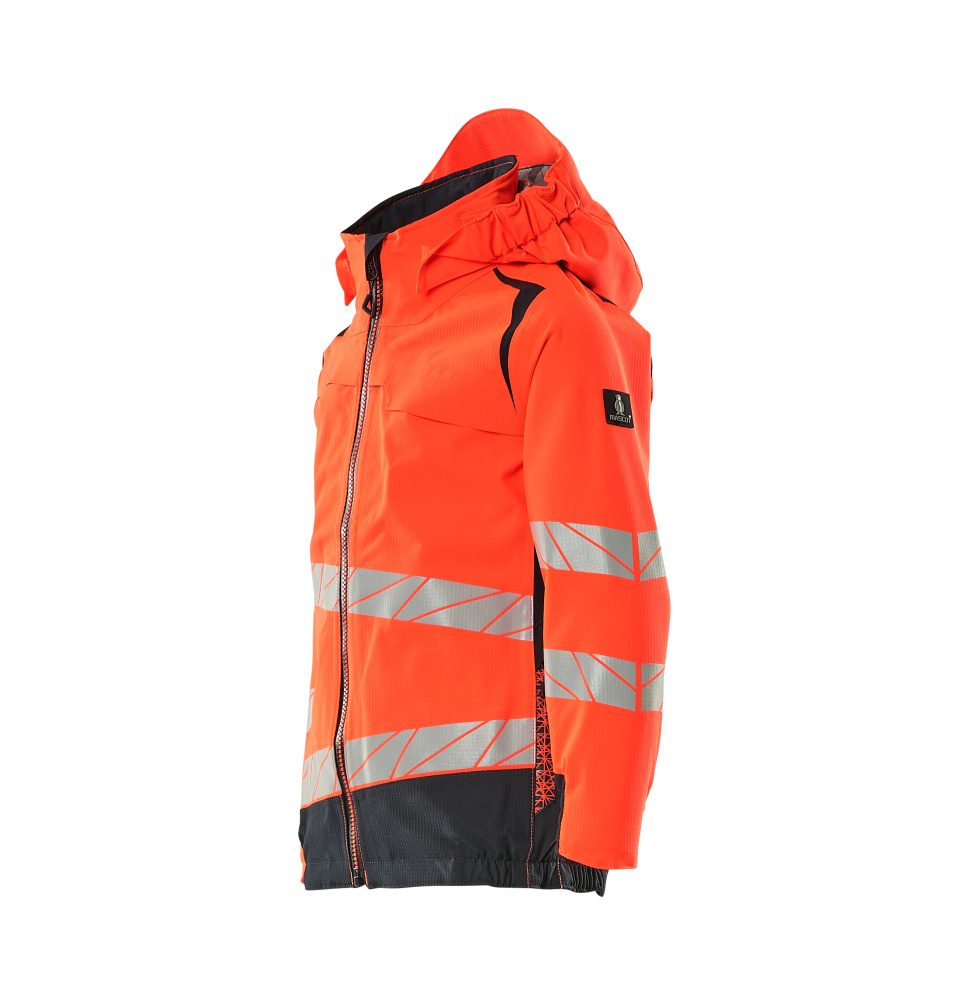 Mascot Accelerate Safe Kinder HiVis Hardshelljacke – rot/schwarzblau
