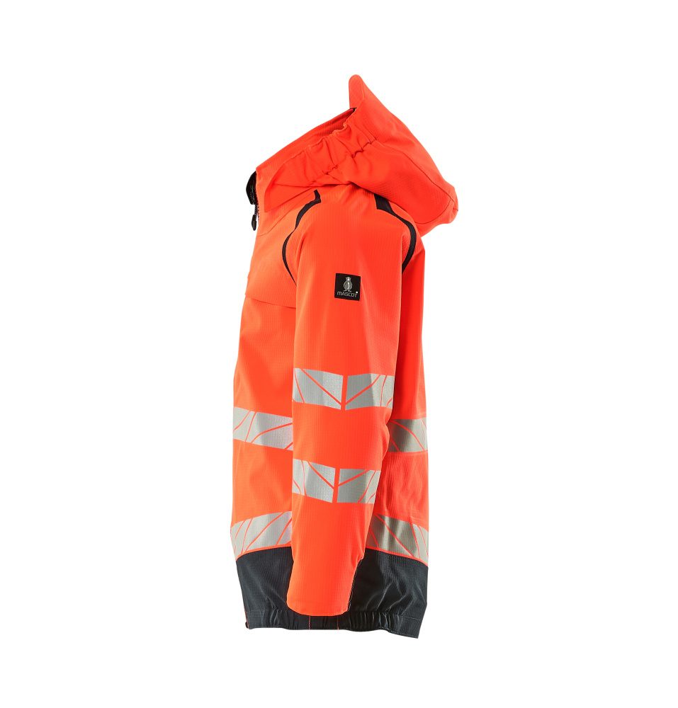 Mascot Accelerate Safe Kinder HiVis Hardshelljacke – rot/schwarzblau