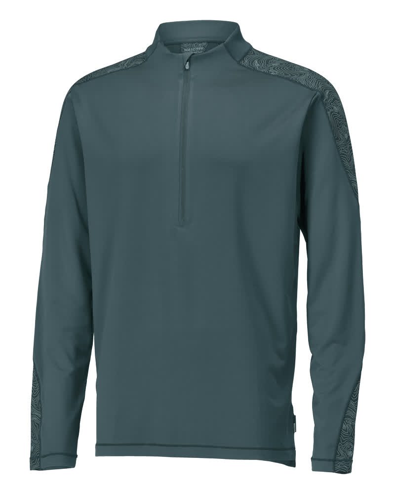 Mascot 22681-618 Customized Zip-Langarmshirt – waldgrün
