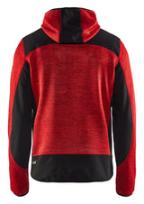 Blåkläder 4930 mit Softshell Strickjacke – rot/schwarz